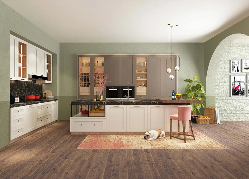solid wood luxury kitchen cabinet