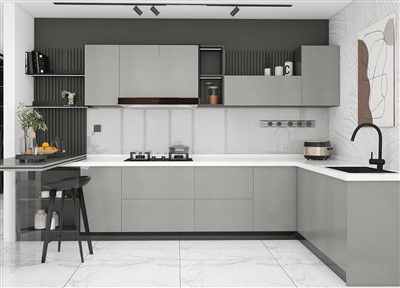 Grå husdjursköksskåp