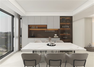 Matt grå matsalskåp