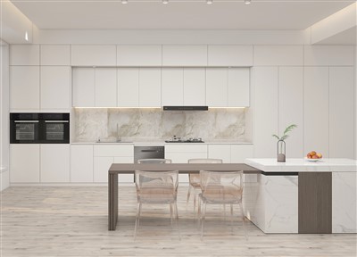 Snygga vita köksskåp