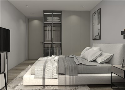 Sovrumsgarderob i trä