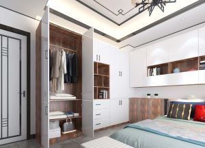 L -formad melamin modern garderob