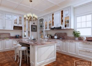 Massivt trä Vita köksskåp