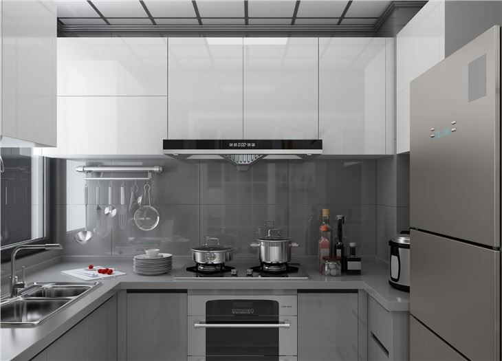 Köksenheter i vit glans