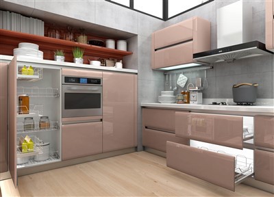 Köksskåp i lack glas